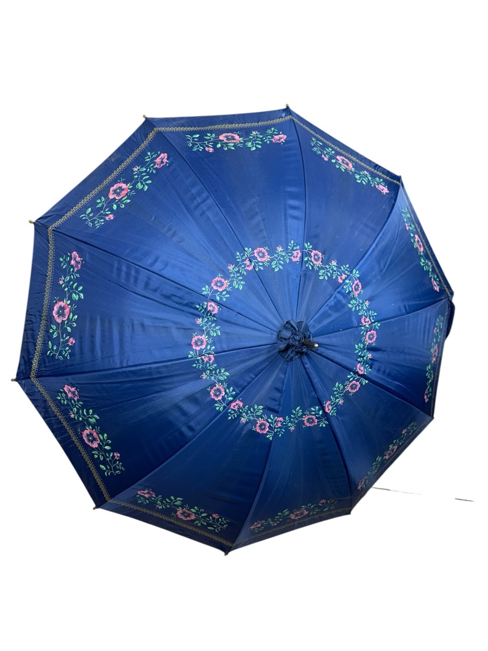 Blue Floral, Vintage Umbrella